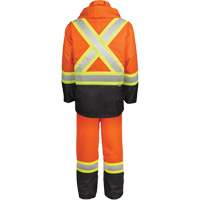 High-Visibility 150-Deniers Rain Suit, Polyester, Small, High Visibility Orange Maritime Industrial Rubber