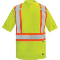 Viking&reg; Safety Bamboo Lined T-shirt, Polyester, 3X-Large, High Visibility Lime-Yellow Maritime Industrial Rubber