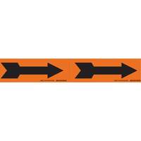 Marqueurs de tuyau avec fl&egrave;ches, Autocollant, 2-1/4" h x 7" la, Noir/orange Maritime Industrial Rubber