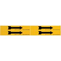 Marqueur de tuyau  Arrow, Autocollant, 1-1/8" h x 7" la, Noir sur jaune Maritime Industrial Rubber