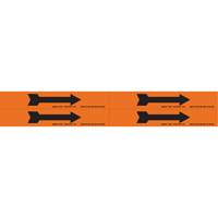 Marqueurs de tuyau avec fl&egrave;ches, Autocollant, 1-1/8" h x 7" la, Noir/orange Maritime Industrial Rubber