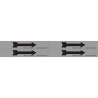 Marqueur de tuyau  Arrow, Autocollant, 1-1/8" h x 7" la, Noir sur aluminium Maritime Industrial Rubber