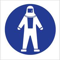 &eacute;tiquettes avec pictogramme Right to Know - Combinaison pleine protection, Vinyle, Feuille, 1-1/4" lo x 1-1/2" la Maritime Industrial Rubber