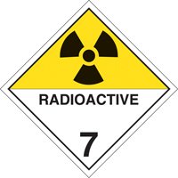 Radioactive Materials TDG Placard, Adhesive Vinyl Maritime Industrial Rubber