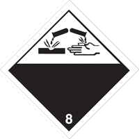 Corrosive Materials TDG Placard, Adhesive Vinyl Maritime Industrial Rubber