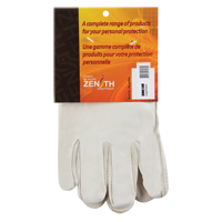 Winter-Lined Driver's Gloves, Large, Grain Cowhide Palm, Fleece Inner Lining Maritime Industrial Rubber