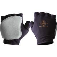 Anti-Impact Fingerless Left-Hand Glove, X-Small, Split Leather Palm, Slip-On Cuff Maritime Industrial Rubber