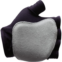 Anti-Impact Fingerless Left-Hand Glove, X-Small, Split Leather Palm, Slip-On Cuff Maritime Industrial Rubber