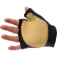 Anti-Impact Tool Grip Fingerless Left-Hand Glove, Size X-Small, Grain Leather Palm Maritime Industrial Rubber