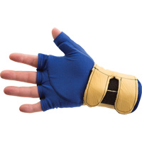 Fingerless Glove Liner with Wrist Restrainer, Size X-Small, Poly-Cotton Palm Maritime Industrial Rubber