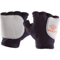 Palm/Side Fingerless Protection Gloves - Left, X-Small, Suede Palm, Slip-On Cuff Maritime Industrial Rubber