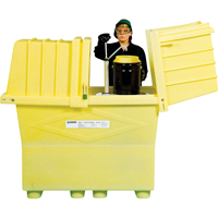 Contenants Poly-Safetypack plus avec drain, 60,25" lo x 34,5" la x 64" h, Capacit&eacute; de charge 1200 lb Maritime Industrial Rubber
