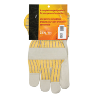 Winter-Lined Patch-Palm Fitters Gloves, Large, Grain Cowhide Palm, Cotton Fleece Inner Lining Maritime Industrial Rubber