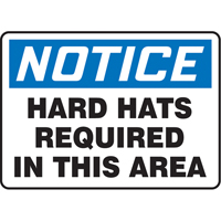 "Hard Hats Required" Sign, 10" x 14", Vinyl, English Maritime Industrial Rubber