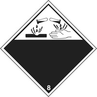 Corrosive Materials TDG Placard, Plastic Maritime Industrial Rubber