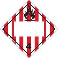Flammable Solids TDG Placard, Adhesive Vinyl Maritime Industrial Rubber