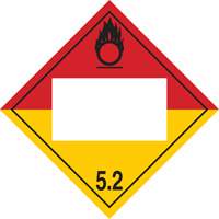 Organic Peroxide TDG Placard, Plastic Maritime Industrial Rubber