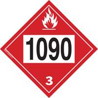 1090 Acetone Flammable Liquid TDG Placard, Plastic Maritime Industrial Rubber