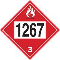 1267 Petroleum Crude Oil Flammable Liquid TDG Placard, Adhesive Vinyl Maritime Industrial Rubber