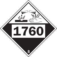 1760 Aluminum Phosphate Corrosive Materials TDG Placard, Plastic Maritime Industrial Rubber