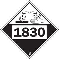 1830 Sulphuric Acid Corrosive Materials TDG Placard, Plastic Maritime Industrial Rubber
