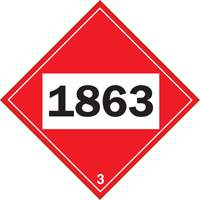 1863 Aviation Fuel Flammable Liquid TDG Placard, Plastic Maritime Industrial Rubber