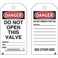 Self-Laminating Safety Tags, Polyester, 3" W x 5-3/4" H, English Maritime Industrial Rubber