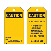 Accident Prevention Tags, Polyester, 3" W x 5-3/4" H, English Maritime Industrial Rubber