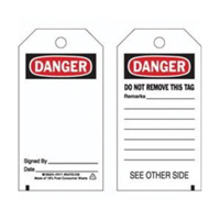 Accident Prevention Tags, Polyester, 3" W x 5-3/4" H, English Maritime Industrial Rubber