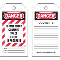 &eacute;tiquettes Confined Space, Polyester, 3" la x 5-3/4" h, Anglais Maritime Industrial Rubber