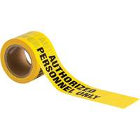 Ruban pour barricade, Anglais, 3" la x 200' lo, 3 mils, Noir sur jaune Maritime Industrial Rubber