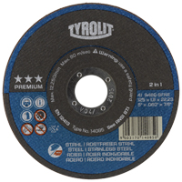 Disque de coupe, 5" x 1/16", Arbre de 7/8", Type 27, Oxyde d'aluminium, 12250 Tr/min Maritime Industrial Rubber