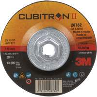 Cubitron II Quick Change Cut & Grind Wheel, 4-1/2" x 1/8", 5/8"-11 Arbor, Type 27, Ceramic Maritime Industrial Rubber
