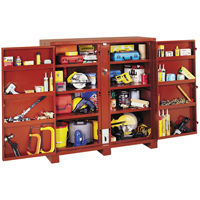 Jobsite Shelf Cabinet, Steel, 47.5 Cubic Feet, Red Maritime Industrial Rubber