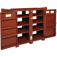 Jobsite Shelf Cabinet, Steel, 63.7 Cubic Feet, Red Maritime Industrial Rubber