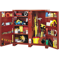 Jobsite Shelf Cabinet, Steel, 47.5 Cubic Feet, Red Maritime Industrial Rubber