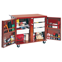 Rolling Work Bench, 49-7/8" W x 40-5/8" H x 26-7/8" D, 24.6 Cubic Feet Capacity Maritime Industrial Rubber