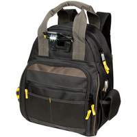 Techgear 53-Pocket Tool Backpack, 16" L x 13-1/4" W, Black, Polyester Maritime Industrial Rubber