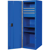 Armoire lat&eacute;rale s&eacute;rie RX, 3 tiroirs, 19" la x 25" p x 61" h, Bleu Maritime Industrial Rubber