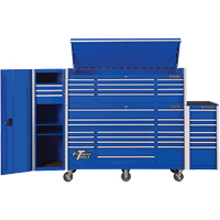 Armoire lat&eacute;rale s&eacute;rie RX, 3 tiroirs, 19" la x 25" p x 61" h, Bleu Maritime Industrial Rubber