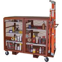 Mobile Mesh Cabinet, Steel, 49 Cubic Feet, Red Maritime Industrial Rubber