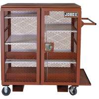 Mobile Mesh Cabinet, Steel, 37 Cubic Feet, Red Maritime Industrial Rubber