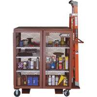 Mobile Mesh Cabinet, Steel, 37 Cubic Feet, Red Maritime Industrial Rubber