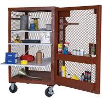 Mobile Mesh Cabinet, Steel, 22 Cubic Feet, Red Maritime Industrial Rubber