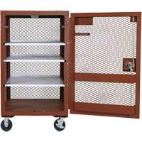 Mobile Mesh Cabinet, Steel, 22 Cubic Feet, Red Maritime Industrial Rubber
