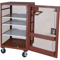 Mobile Mesh Cabinet, Steel, 22 Cubic Feet, Red Maritime Industrial Rubber