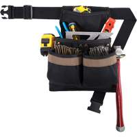 Small Deluxe Tool Belt, Polyester, Black Maritime Industrial Rubber