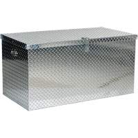 Aluminum Treadplate Portable Tool Box, 25-1/16" D x 49-1/4" W x 24" H, Silver Maritime Industrial Rubber