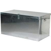 Aluminum Treadplate Portable Tool Box, 25-1/16" D x 49-1/4" W x 24" H, Silver Maritime Industrial Rubber