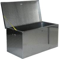 Aluminum Treadplate Portable Tool Box, 25-1/16" D x 49-1/4" W x 24" H, Silver Maritime Industrial Rubber
